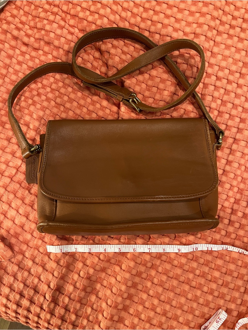 Coach Brown Leather Crossbody Bag with Gold Hardware - Picture 10 of 12